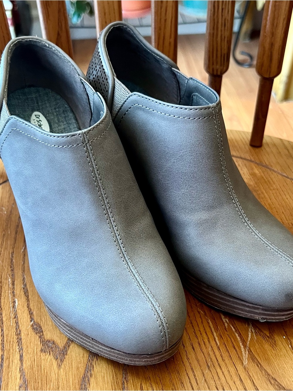 Dr. Scholl's Gray Slip-On Mule with Low Wedge